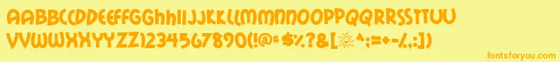 MailRayStuff-Schriftart – Orangefarbene Schriften auf gelbem Hintergrund