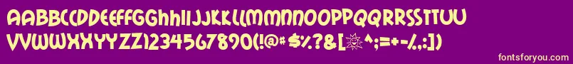 fuente MailRayStuff – Fuentes Amarillas Sobre Fondo Morado