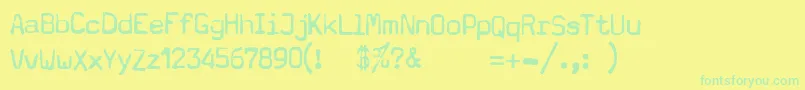 TypewriterA602DeadPostman2004 Font – Green Fonts on Yellow Background