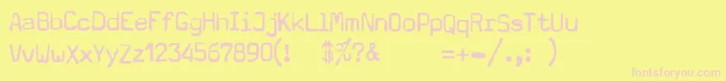 TypewriterA602DeadPostman2004 Font – Pink Fonts on Yellow Background