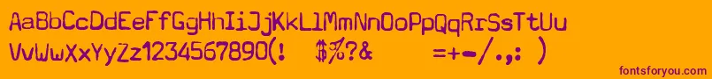 TypewriterA602DeadPostman2004 Font – Purple Fonts on Orange Background