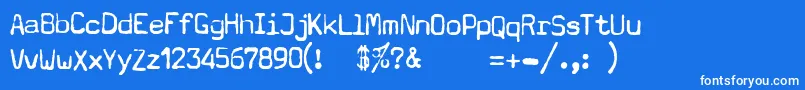 fuente TypewriterA602DeadPostman2004 – Fuentes Blancas Sobre Fondo Azul