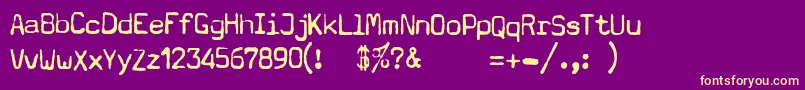 TypewriterA602DeadPostman2004 Font – Yellow Fonts on Purple Background