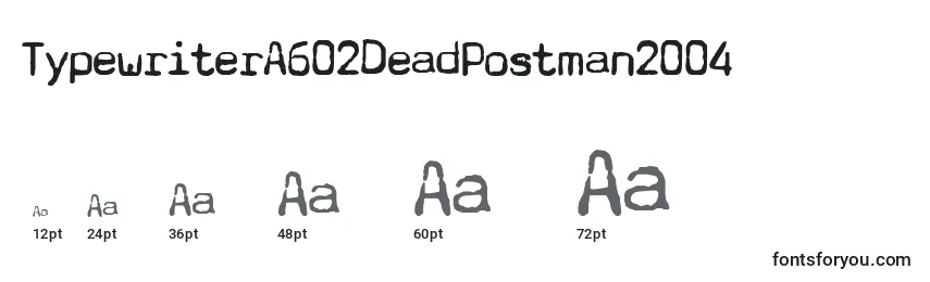 Размеры шрифта TypewriterA602DeadPostman2004