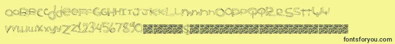 Benderlines Font – Black Fonts on Yellow Background