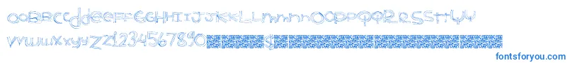 Benderlines-Schriftart – Blaue Schriften auf weißem Hintergrund