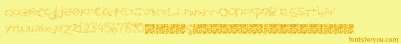 Benderlines Font – Orange Fonts on Yellow Background