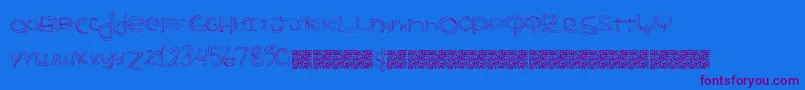 Benderlines-Schriftart – Violette Schriften auf blauem Hintergrund