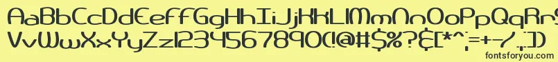 PneumaticsWideBrk Font – Black Fonts on Yellow Background