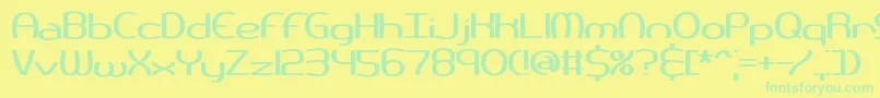 Шрифт PneumaticsWideBrk – зелёные шрифты на жёлтом фоне