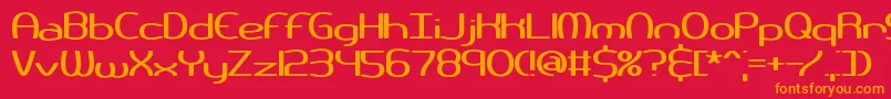 PneumaticsWideBrk Font – Orange Fonts on Red Background