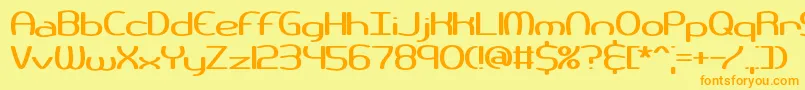 PneumaticsWideBrk-fontti – oranssit fontit keltaisella taustalla