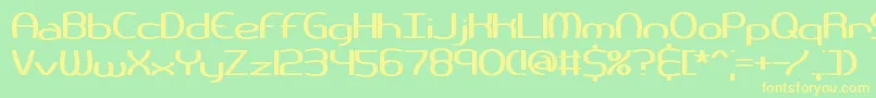 PneumaticsWideBrk-fontti – keltaiset fontit vihreällä taustalla
