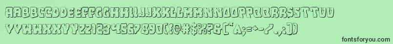 フォントBeastian3D – 緑の背景に黒い文字