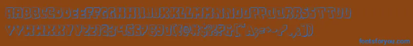 フォントBeastian3D – 茶色の背景に青い文字