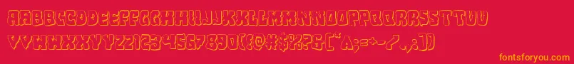 Beastian3D-Schriftart – Orangefarbene Schriften auf rotem Hintergrund