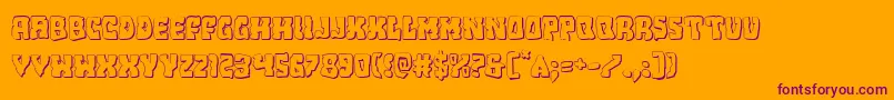 Beastian3D-Schriftart – Violette Schriften auf orangefarbenem Hintergrund