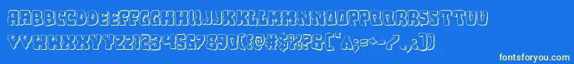 Beastian3D-Schriftart – Gelbe Schriften auf blauem Hintergrund