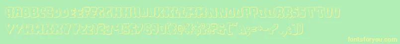 Czcionka Beastian3D – żółte czcionki na zielonym tle