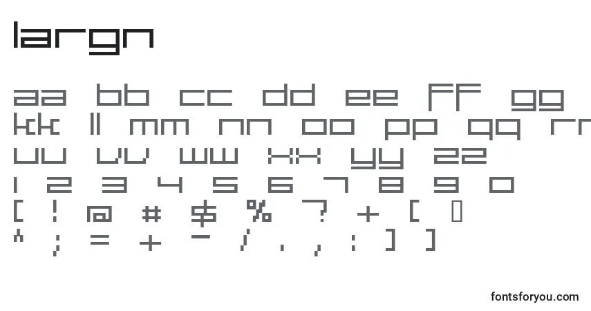 Шрифт Largn – алфавит, цифры, специальные символы