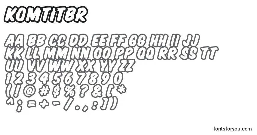 Шрифт Komtitbr – алфавит, цифры, специальные символы