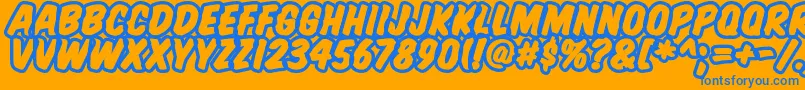 Komtitbr Font – Blue Fonts on Orange Background