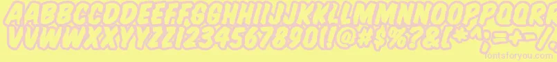 Komtitbr Font – Pink Fonts on Yellow Background