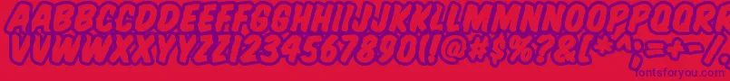 Komtitbr Font – Purple Fonts on Red Background