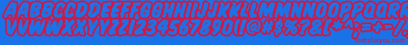 Komtitbr Font – Red Fonts on Blue Background