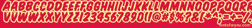 Komtitbr Font – Yellow Fonts on Red Background