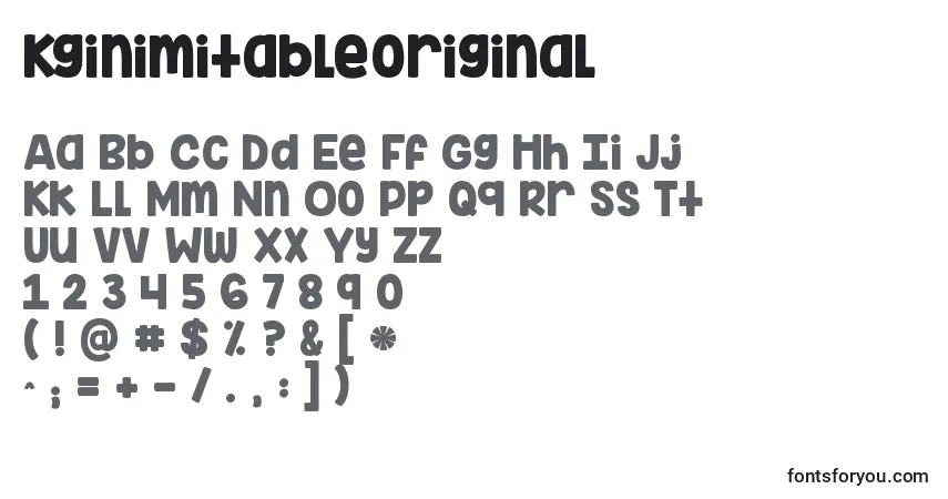 Czcionka Kginimitableoriginal – alfabet, cyfry, specjalne znaki