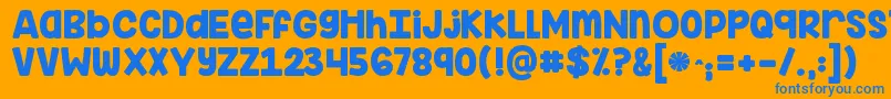 Kginimitableoriginal Font – Blue Fonts on Orange Background