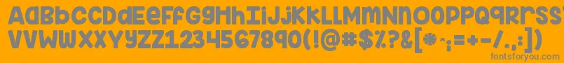 フォントKginimitableoriginal – オレンジの背景に灰色の文字