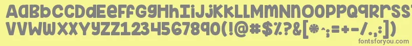 フォントKginimitableoriginal – 黄色の背景に灰色の文字