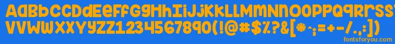 Kginimitableoriginal Font – Orange Fonts on Blue Background