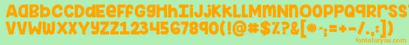 Kginimitableoriginal Font – Orange Fonts on Green Background