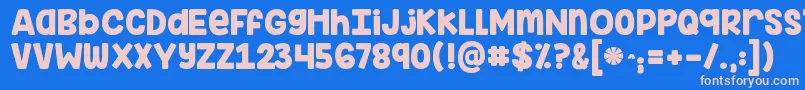 Kginimitableoriginal Font – Pink Fonts on Blue Background