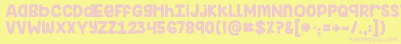 Kginimitableoriginal Font – Pink Fonts on Yellow Background