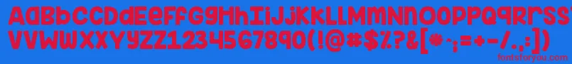 Kginimitableoriginal Font – Red Fonts on Blue Background