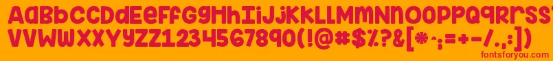 フォントKginimitableoriginal – オレンジの背景に赤い文字