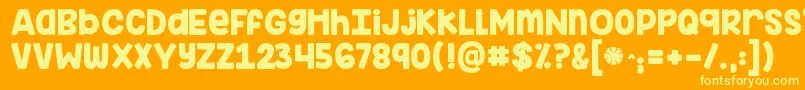 Подробнее о шрифте Kginimitableoriginal Шрифт Kginimitableoriginal – жёлтые шрифты на оранжевом фоне