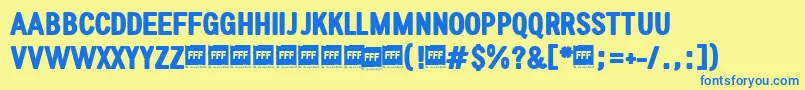 FffUltraTrial Font – Blue Fonts on Yellow Background