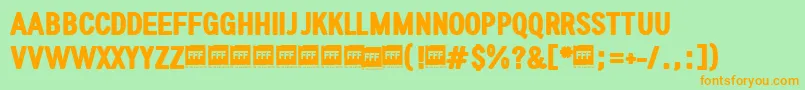 FffUltraTrial Font – Orange Fonts on Green Background