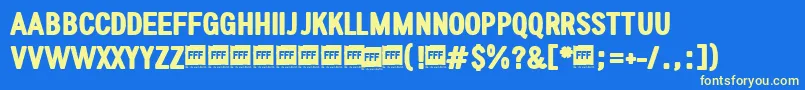 FffUltraTrial Font – Yellow Fonts on Blue Background