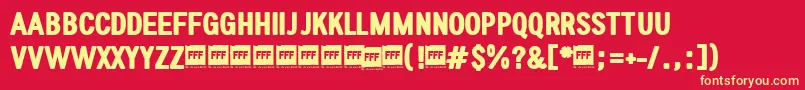 FffUltraTrial Font – Yellow Fonts on Red Background