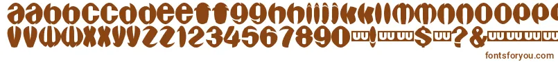 フォントAragones – 白い背景に茶色のフォント