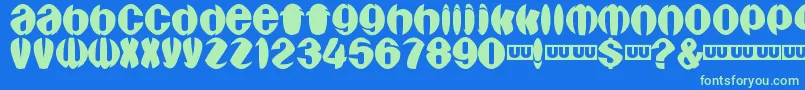 Aragones Font – Green Fonts on Blue Background