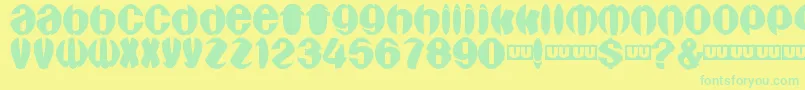 Aragones Font – Green Fonts on Yellow Background