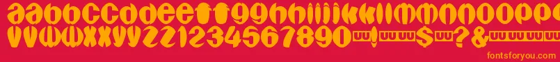 Aragones Font – Orange Fonts on Red Background