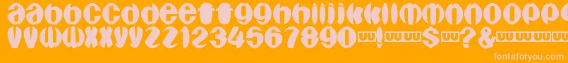 Aragones Font – Pink Fonts on Orange Background